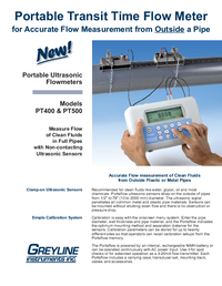 Thumbnail of document Brochure - PT400 Portable Transit Time Flow Meter